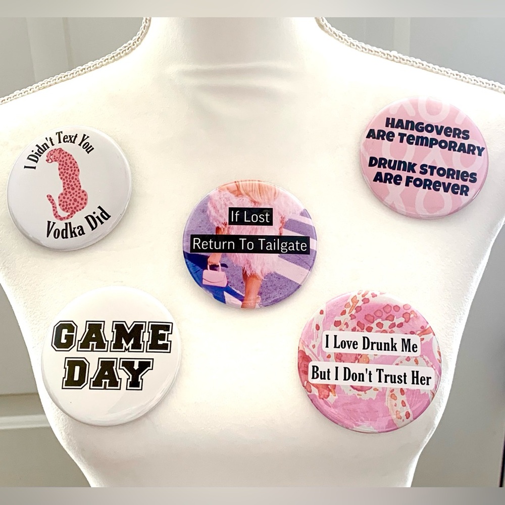 Football Tailgate Game Day Pins - Set of 5